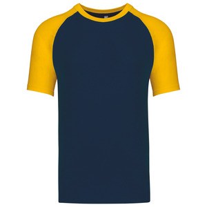 Kariban K330 - KONTRAST BASEBALL T-SHIRT Navy/Yellow