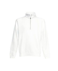 Fruit of the Loom 62-032-0 - Zip Neck Raglan Sweatshirt Weiß