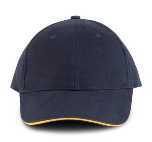 K-up KP011 - HERREN KAPPE ORLANDO 6-PANEL Navy / Yellow