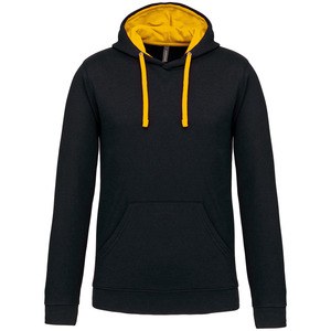 Kariban K446 - BICOLOR KAPUZEN SWEATSHIRT Black / Yellow