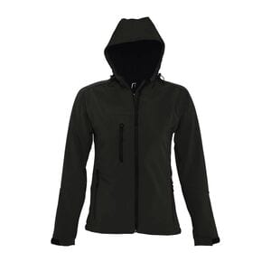 SOL'S 46802 - REPLAY WOMEN Damen Softshell Jacke Mit Kapuze Schwarz