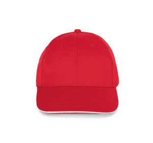 K-up KP153 - 6-Panel Kinderkappe mit Kontrast-Sandwichschirm Red / White