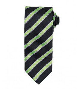 Premier PR783 - Waffelstreifenkrawatte Black/Lime