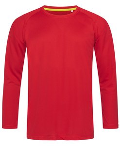 Stedman STE8420 - Langarm-Shirt für Herren Active-Dry Crimson Red