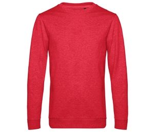 B&C BCU01W - Herren Rundhalspullover Heather Red