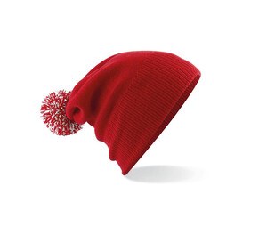 Beechfield BF450 - Mütze mit Pom Pom Classic Red / White