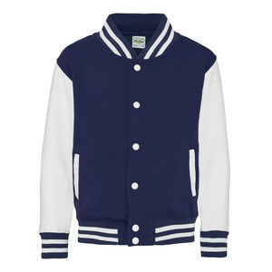 AWDIS JUST HOODS JH043J - Kinder Baseball-Sweatshirt Oxford Navy / White