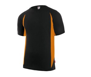 VELILLA V5501 - T-SHIRT TECHNIQUE BICOLORE Black/Fluo Orange