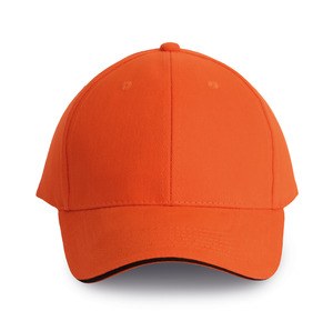 K-up KP011 - HERREN KAPPE ORLANDO 6-PANEL Spicy Orange / Dark Grey