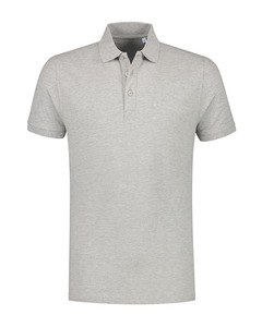 Lemon & Soda LEM3572 - Polo Grund Cot / Elast SS für ihn Grey Heather