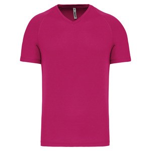 PROACT PA476 - Herren Kurzarm-Sportshirt mit V-Ausschnitt Fuchsie