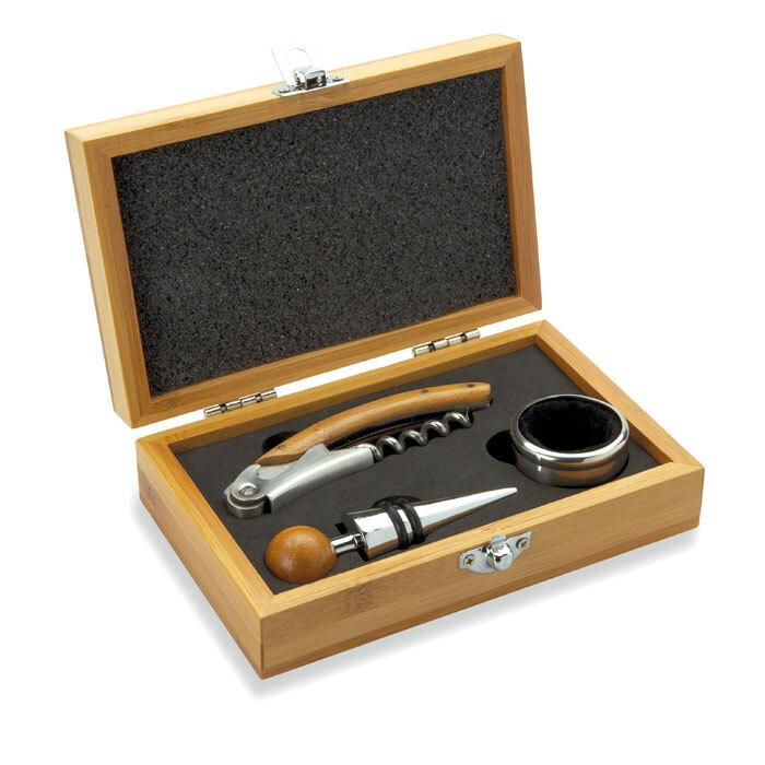 GiftRetail MO8147 - SONOMA Wein-Set in Bambus-Box