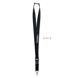 GiftRetail MO9661 - WIDE LANY Lanyard mit Metallkarabiner Schwarz