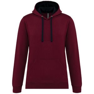 Kariban K446 - BICOLOR KAPUZEN SWEATSHIRT Wine / Navy