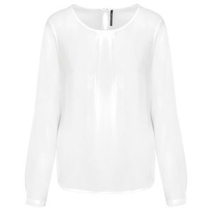 Kariban K5003 - Langarm-Kreppbluse für Damen Off White