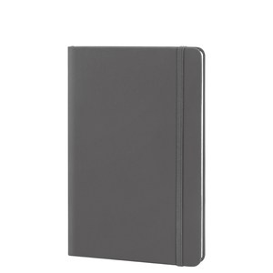 EgotierPro 39567 - A5 Notizbuch mit PU-Cover und Gummiband, 96 cremefarbene Seiten LINED Grau