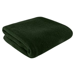 EgotierPro 50666 - Polarfleece Decke 110x150 cm, recyceltes Polyester JAKE Green