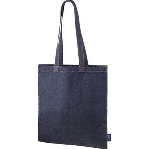 EgotierPro 53006 - Baumwolltasche mit langen Henkeln aus recyceltem Denim 240 gr/m² NASHVILLE