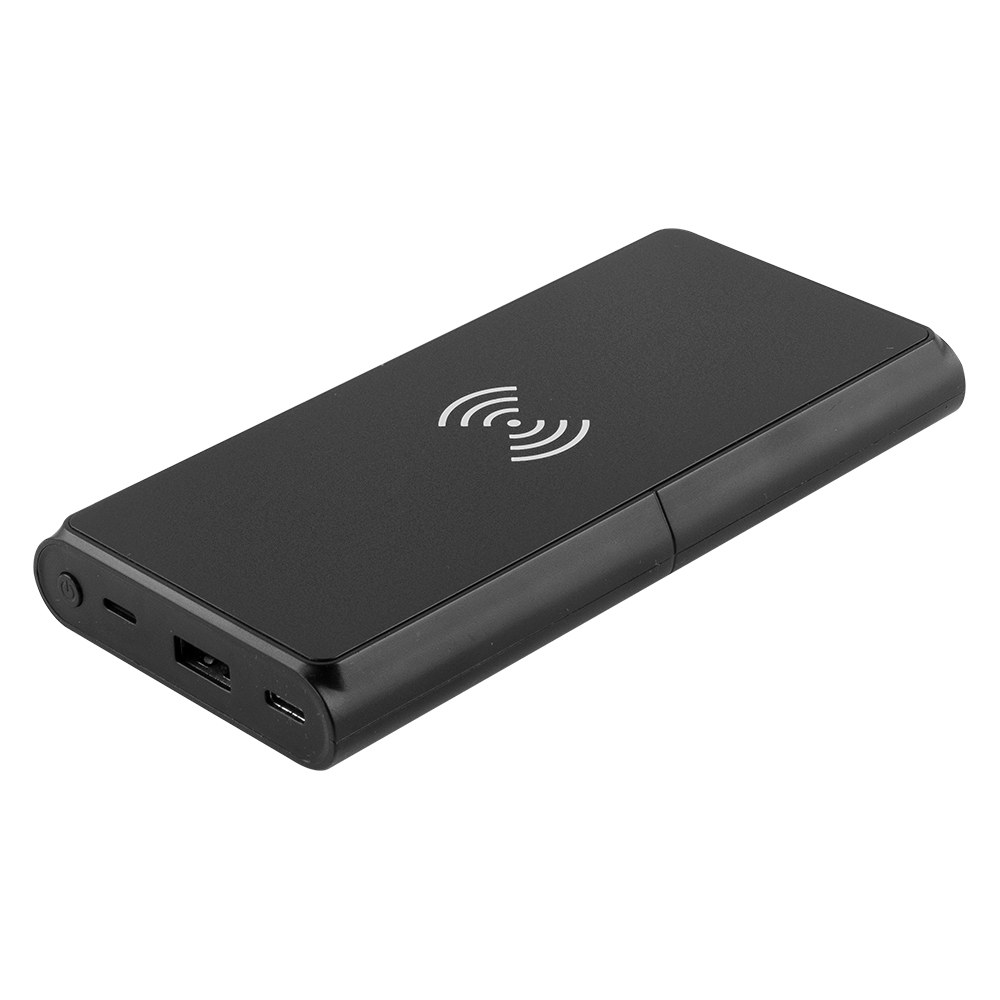 EgotierPro 53565 - Powerbank 10.000mAh, 5W kabelloses Laden, recycelt MOKU