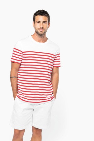 Kariban K3033 - T-Shirt im Marine-Stil mit Rundhalsausschnitt Bio Herren